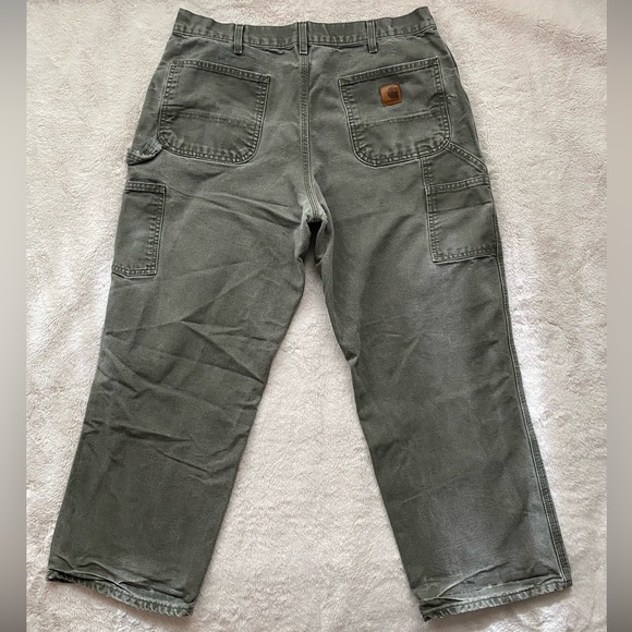 Faded Green Carhartt Carpenter Pants - Picture 4 of 4